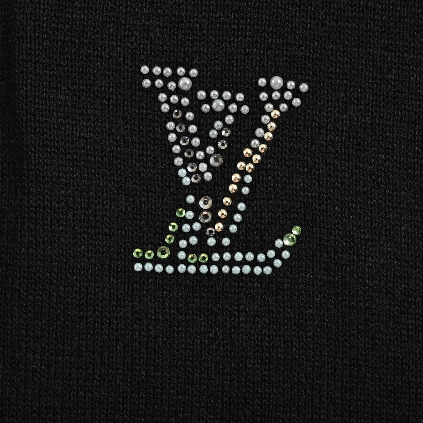 Louis Vuitton/Louis Vuitton 26ss presbyopia hot diamond knitted short sleeves